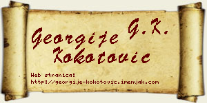 Georgije Kokotović vizit kartica
